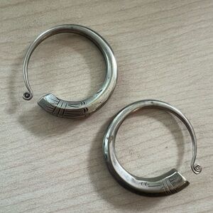 Silver Gauged Hoop Earrings